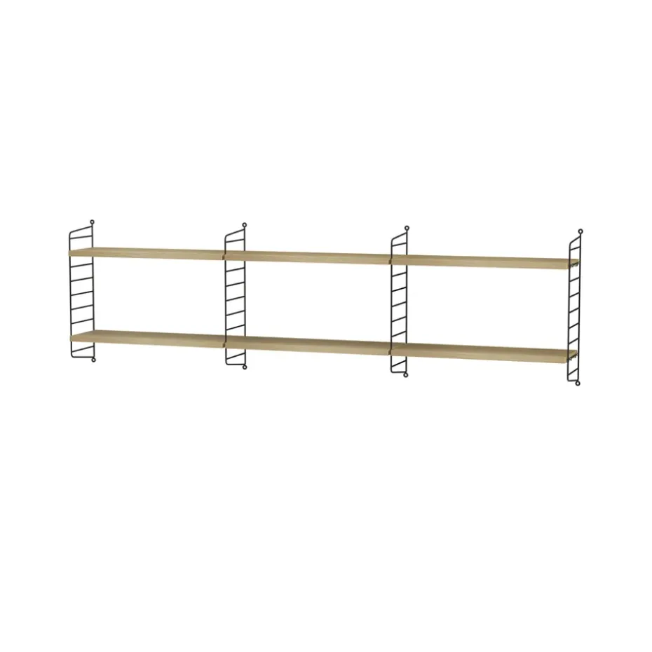 Étagère String, chêne, 58x20 cm, lot de 3