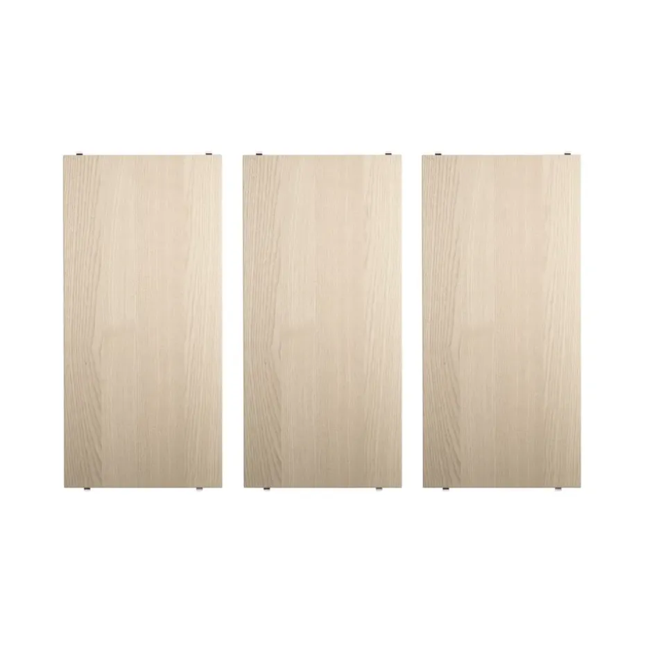 Étagère String, frêne, 58x30 cm, lot de 3