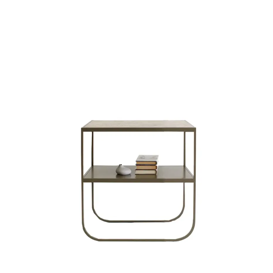 Tati Console 65 table d'appoint, calcaire jura, support nougat, 65