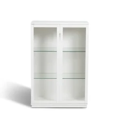 Vitrine Aoko 120 cm, Blanc laqué