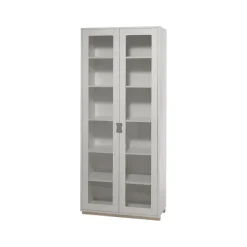 Vitrine haute Snö F, Light grey, support en bouleau, dj.30 cm