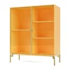 Vitrine Ripple II 69,6x82,2x30 cm, Acacia-pieds Brass