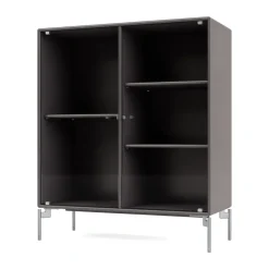 Vitrine Ripple II 69,6x82,2x30 cm, Coffee-pieds Chrome