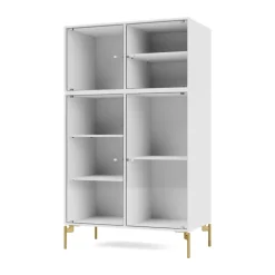 Vitrine Ripple III 69,6x117,6x38 cm, NewWhite-pieds Brass