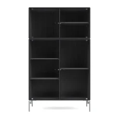 Vitrine Ripple III 69,6x117,6x38 cm, Anthracite-pieds Chrome