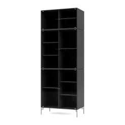 Vitrine Ripple IV 69,6x187,2x38 cm, Anthracite-pieds Chrome