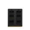 Vitrine Snö E, Char grey, support en bouleau, dj.42 cm