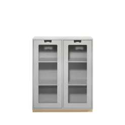 Vitrine Snö E, Light grey,support en bouleau, dj.42 cm