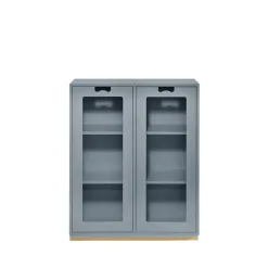 Vitrine Snö E, Nordic blue,support en bouleau, dj.42 cm