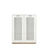 Vitrine Snö E, White, support en chêne, dj.30 cm