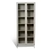 Vitrine Volt 190 cm beige, Détails en acier inoxydable